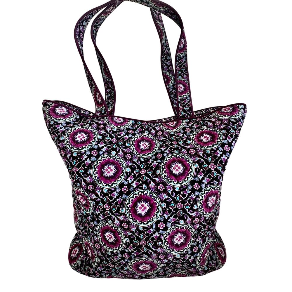 Vera Bradley Quilted Mandala Paisley Tote Bag Handbag Purse Boho Cottage 15x 13
